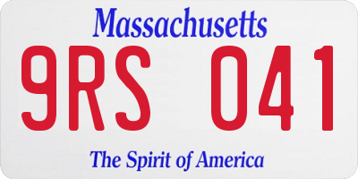 MA license plate 9RS041