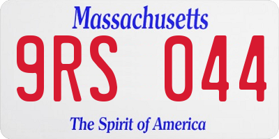 MA license plate 9RS044