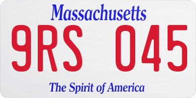 MA license plate 9RS045