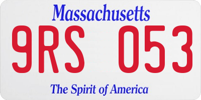 MA license plate 9RS053
