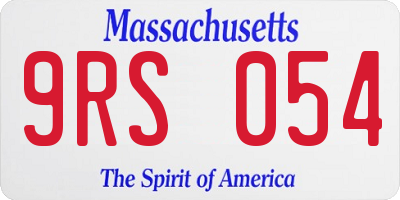 MA license plate 9RS054