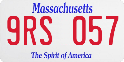 MA license plate 9RS057