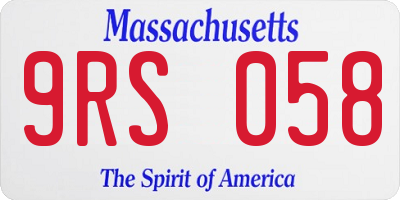 MA license plate 9RS058