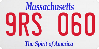 MA license plate 9RS060