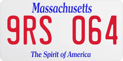 MA license plate 9RS064