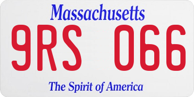 MA license plate 9RS066
