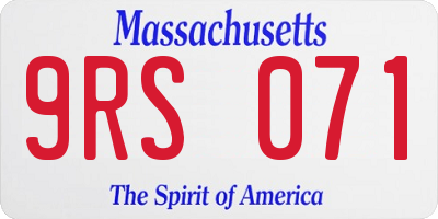 MA license plate 9RS071