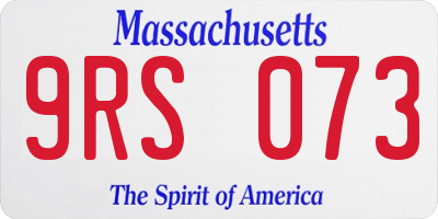 MA license plate 9RS073