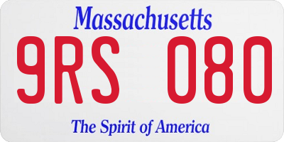 MA license plate 9RS080