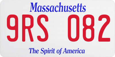 MA license plate 9RS082