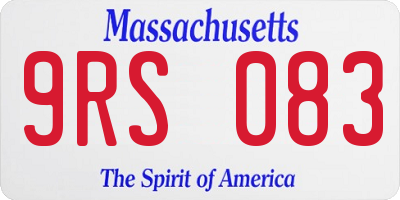 MA license plate 9RS083