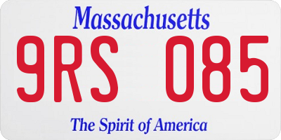 MA license plate 9RS085