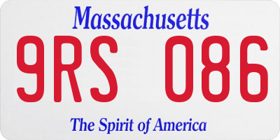 MA license plate 9RS086