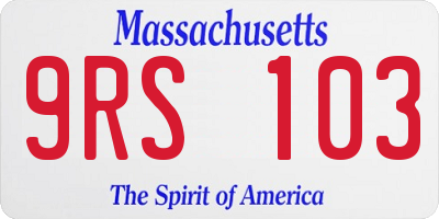 MA license plate 9RS103