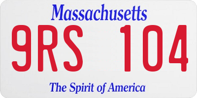 MA license plate 9RS104
