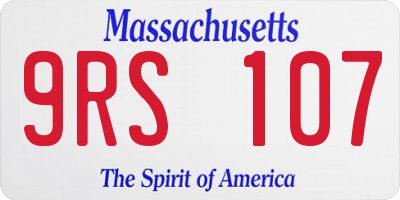 MA license plate 9RS107