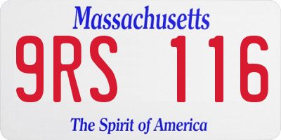 MA license plate 9RS116