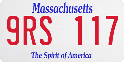 MA license plate 9RS117