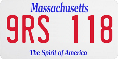 MA license plate 9RS118
