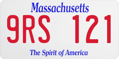 MA license plate 9RS121