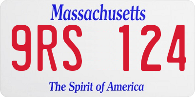 MA license plate 9RS124