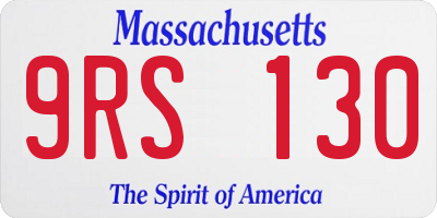 MA license plate 9RS130