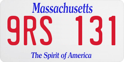 MA license plate 9RS131