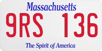 MA license plate 9RS136