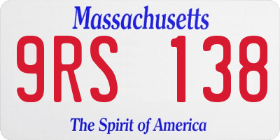 MA license plate 9RS138