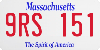 MA license plate 9RS151