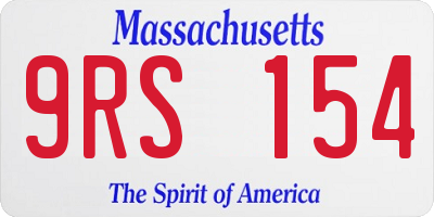 MA license plate 9RS154