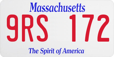 MA license plate 9RS172