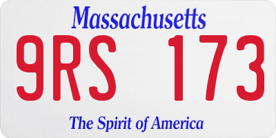 MA license plate 9RS173