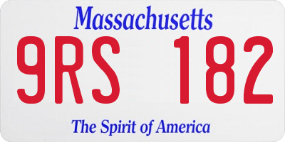 MA license plate 9RS182