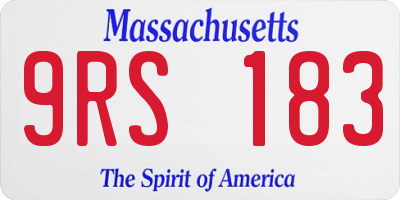 MA license plate 9RS183