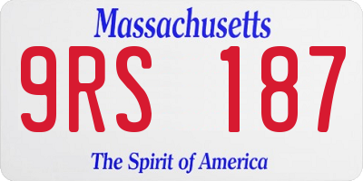 MA license plate 9RS187