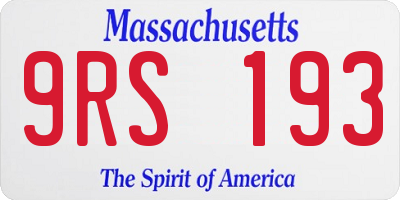 MA license plate 9RS193