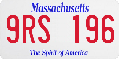 MA license plate 9RS196