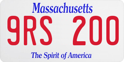 MA license plate 9RS200