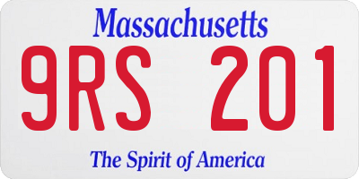 MA license plate 9RS201