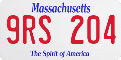 MA license plate 9RS204
