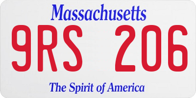 MA license plate 9RS206