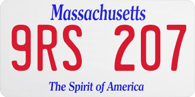 MA license plate 9RS207