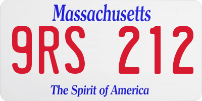 MA license plate 9RS212