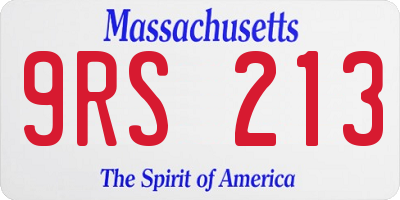 MA license plate 9RS213