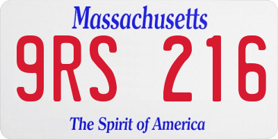 MA license plate 9RS216