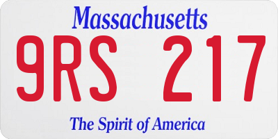 MA license plate 9RS217