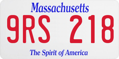 MA license plate 9RS218