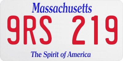 MA license plate 9RS219