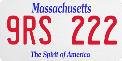 MA license plate 9RS222